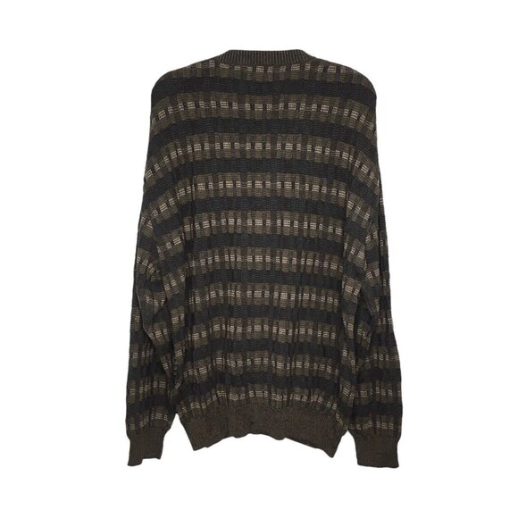 Vintage Carmel Golf Cardigan Sweater Men Large 5 Button Mr Rogers Grandpa V Neck - Picture 3 of 8